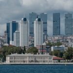 a city next to a body of water