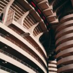 a large building with a bunch of balconies on top of it