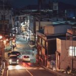 south korea, street, seoul, dusk, sunset, city, nature, landscape, film photography, alley