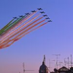 squadron, flag, flugshow, air show, r, aerobatics, flight staffel, contrails, event, rome, italy, eternal city, heaven