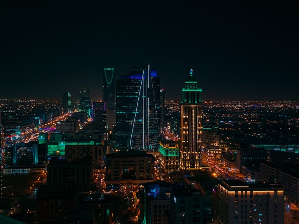 a city at night
